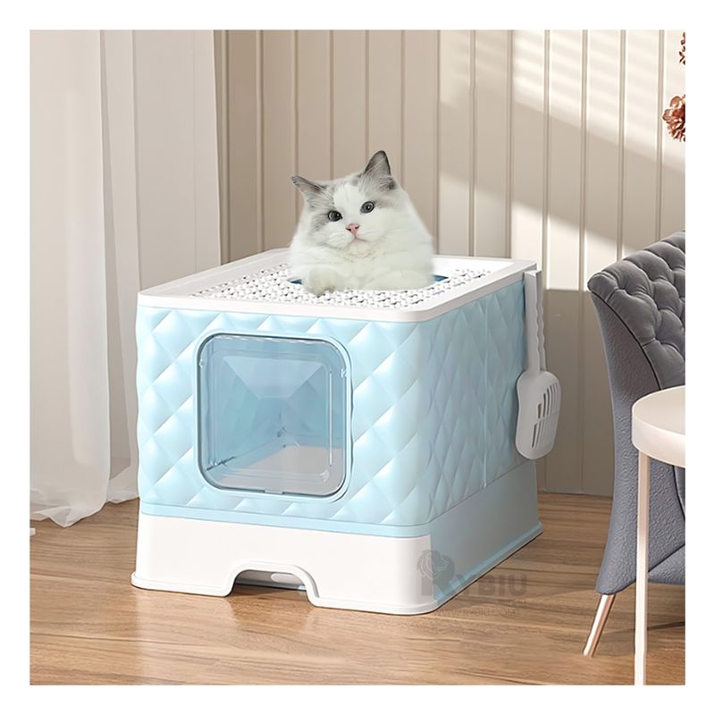 GENERICO - Arenero de Felinos Versatil Tono Celeste Y+Papel de Regalo