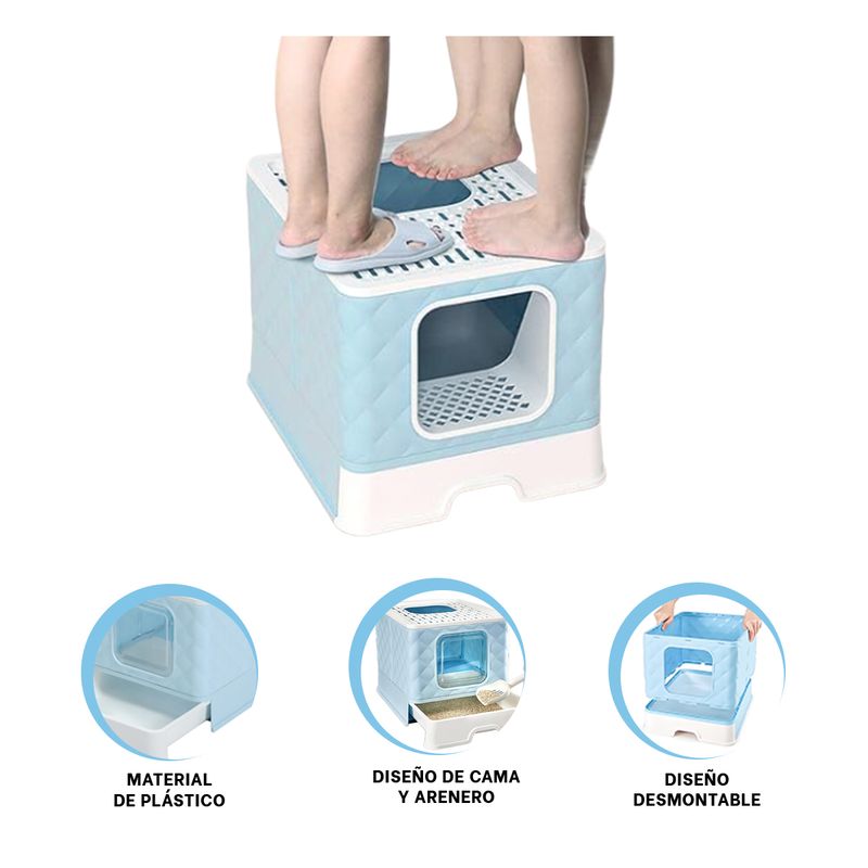 GENERICO - Contenedor Util con Bandeja Tono Celeste Y+Post-it adhesivos