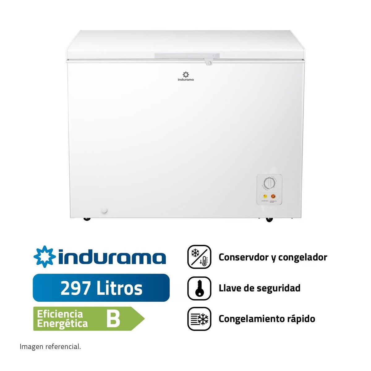 INDURAMA - Congelador Indurama 297 LT CI-320BL Blanco