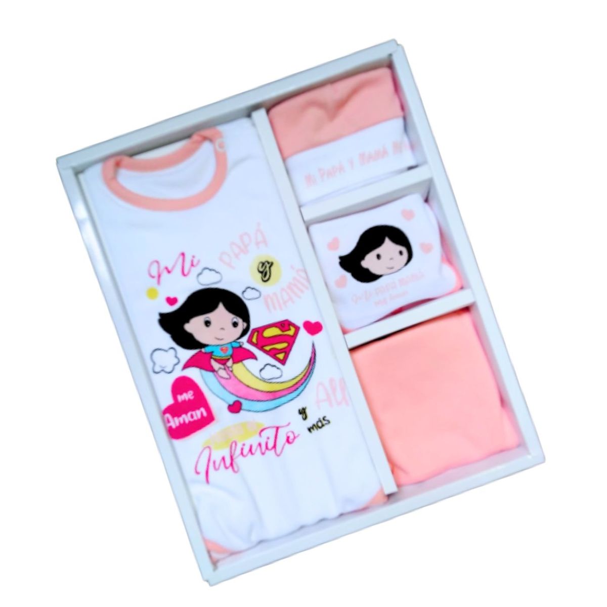 GENERICO - Ajuar de bebe Recien nacido de 0 a 4 meses en Rosa pastel