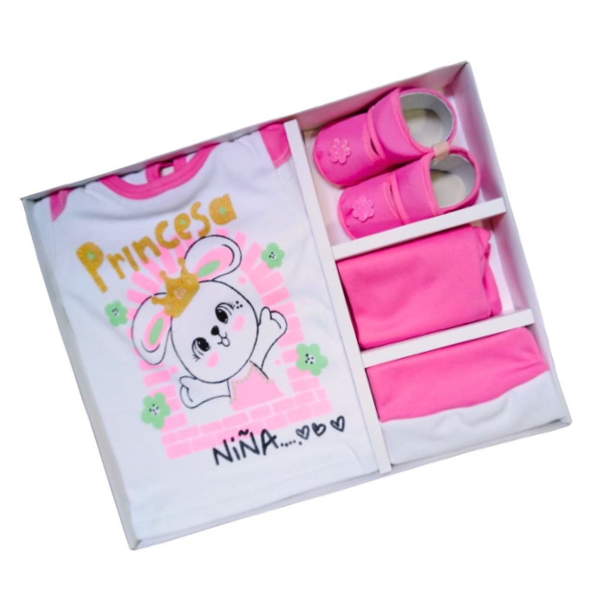 GENERICO - Ajuar Osita Princes bebe Recien nacido de 0 a 4 meses en Rosa pastel