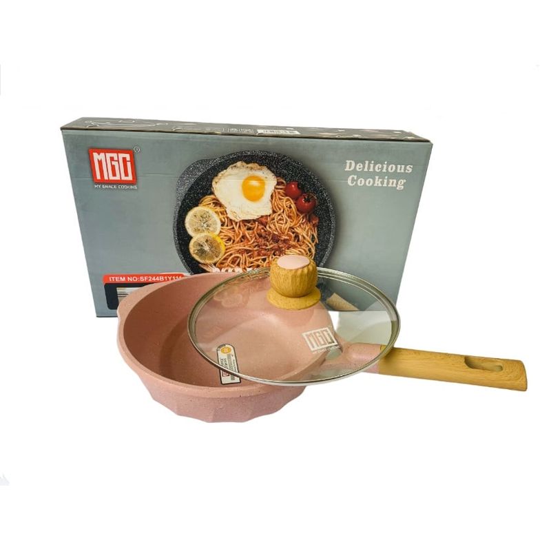 GENERICO - Sarten Hondo Antiadherente Granito Roca Volcánica 24cm