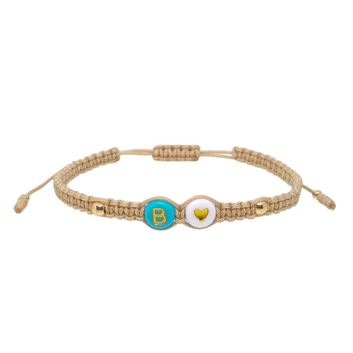 LUCYANA JOYAS Y ACCESORIOS - Pulsera Mujer de Hilo Nombre Letra Inicial B y Corazón  - Joyas Lucyana