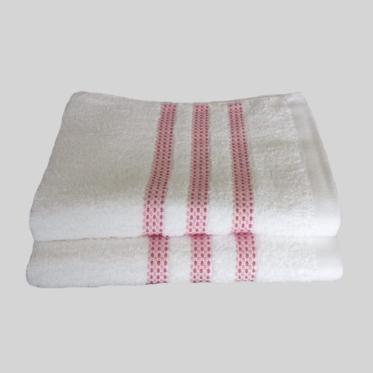 SLEEPER - Pack de 02 Toallas Mano Bahamas Blancas con cenefa Roja