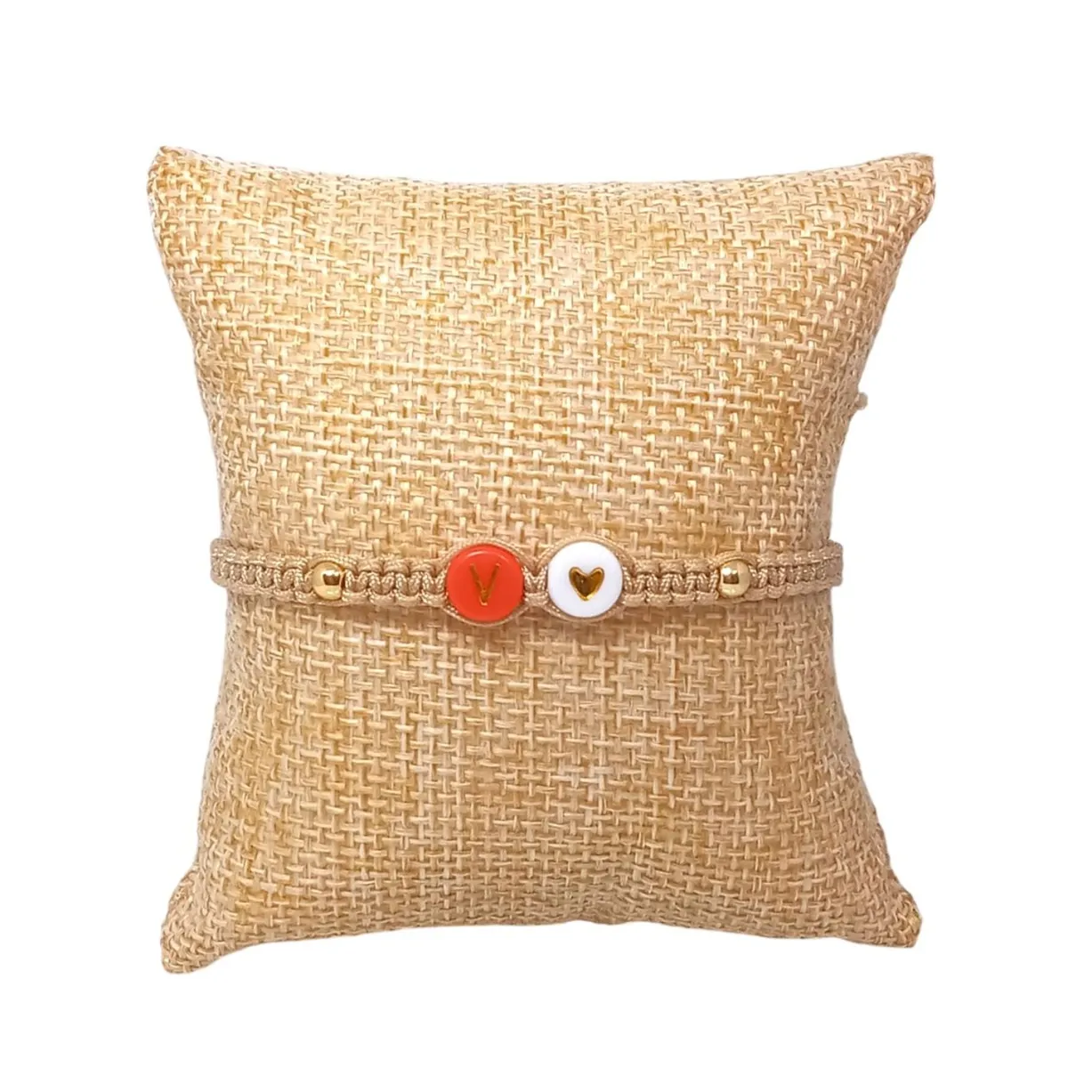 LUCYANA JOYAS Y ACCESORIOS - Pulsera Mujer de Hilo Nombre Letra Inicial V y Corazón - Joyas Lucyana