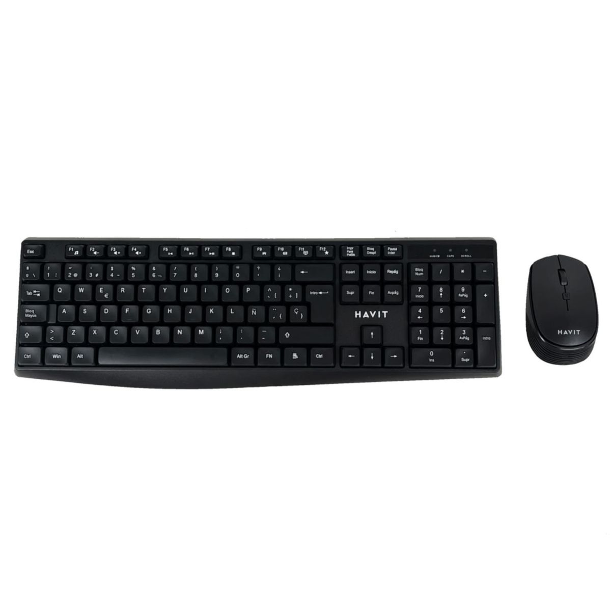 HAVIT - Kit Office HAVIT KB278GCM Teclado y Mouse Inalambrico Negro