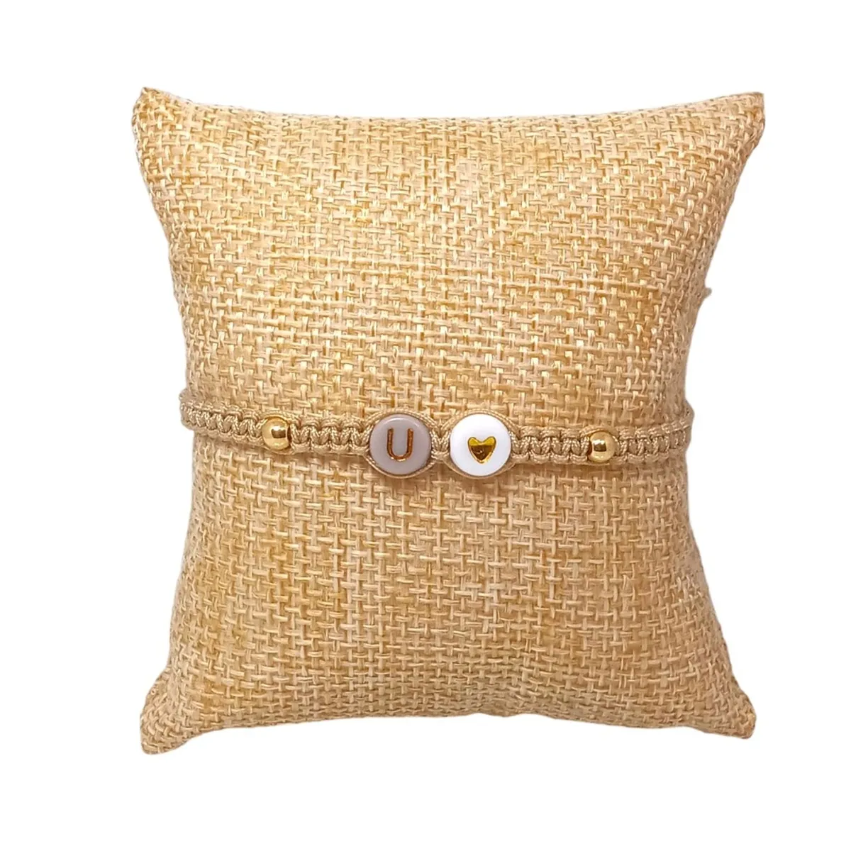 LUCYANA JOYAS Y ACCESORIOS - Pulsera Mujer de Hilo con Letra Inicial U y Corazón - Joyas Lucyana