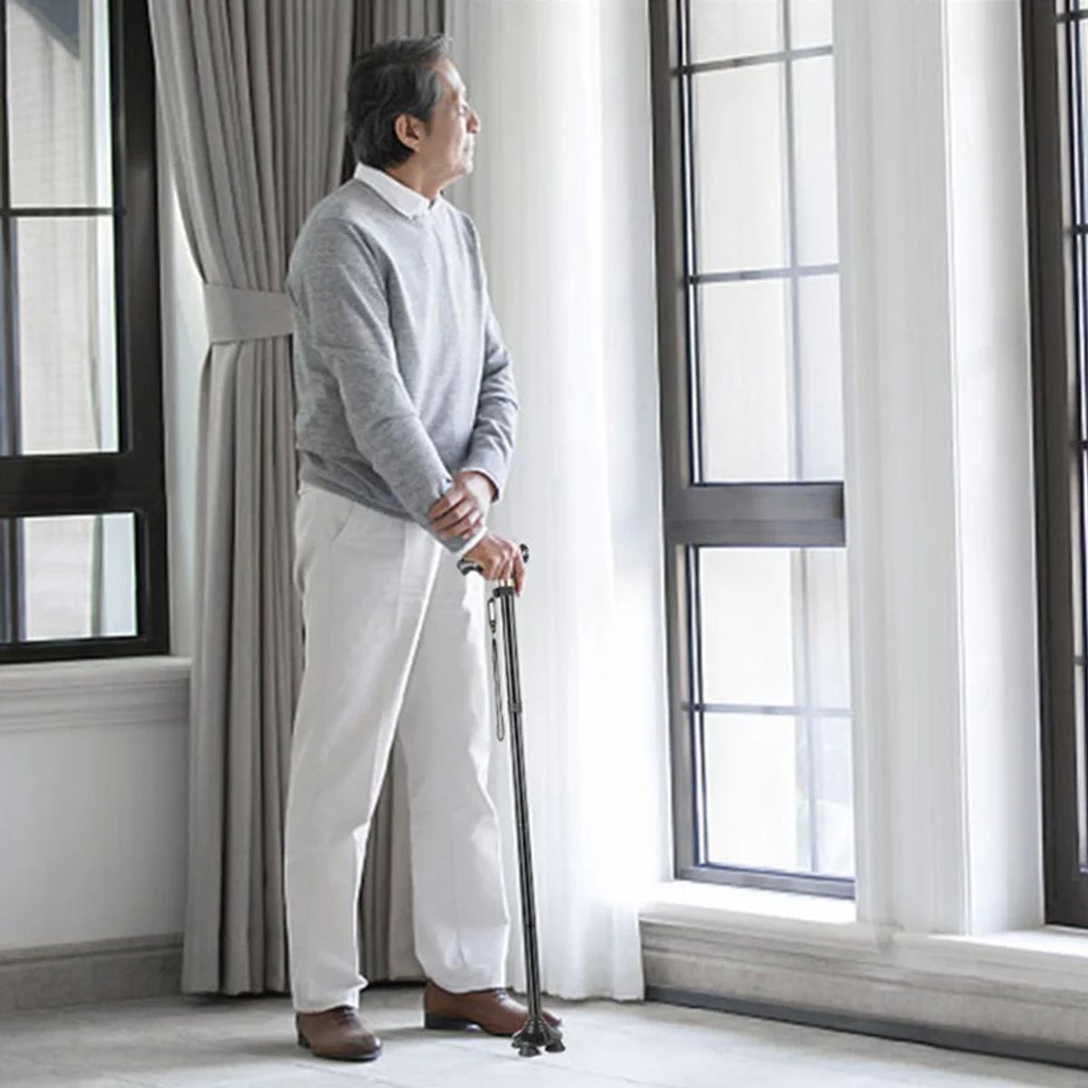 GENERICO - Bastón Plegable Magic Cane +Luz 5 Niveles Soporte Adulto Mayor Genieka