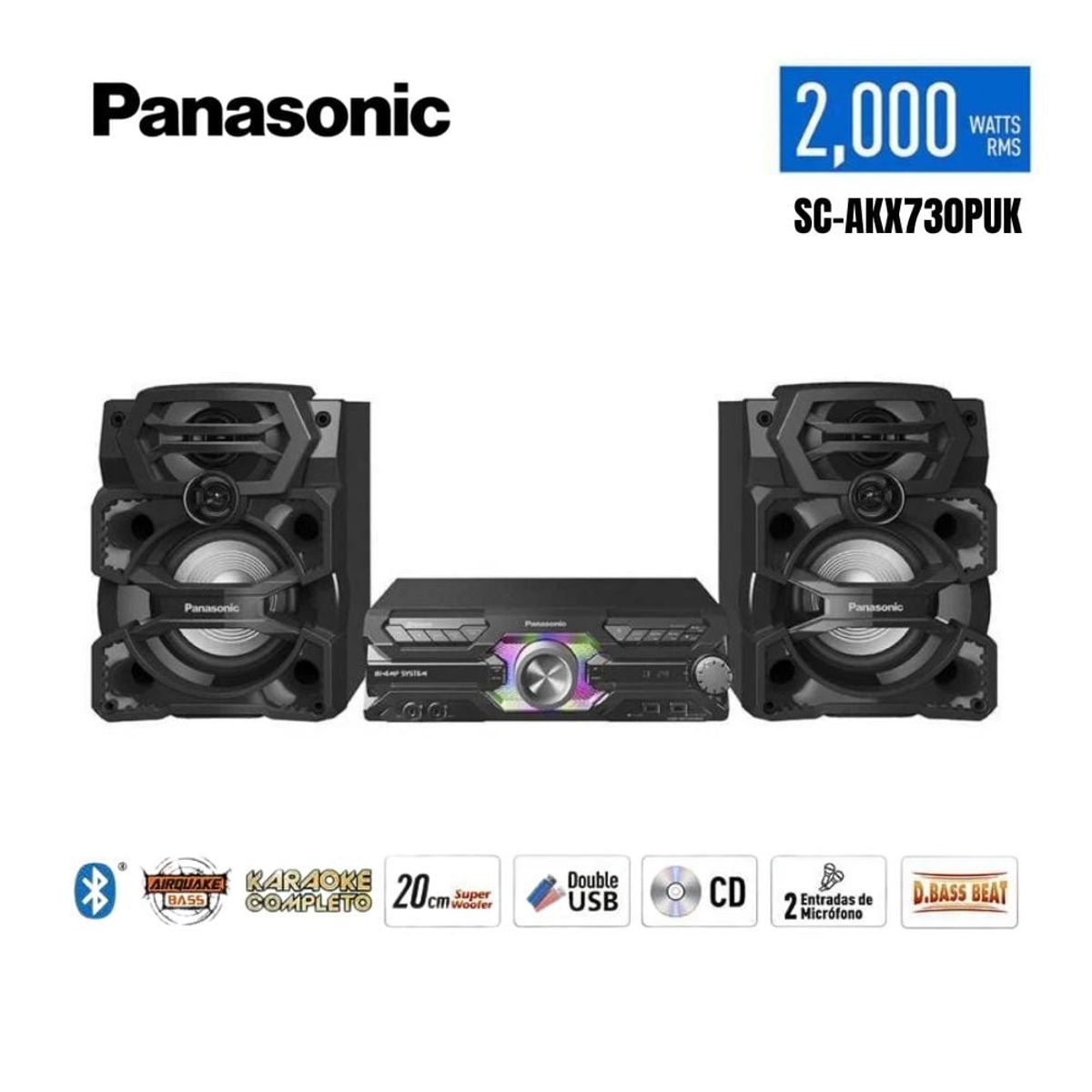 PANASONIC - Equipo de Sonido Panasonic SC-AKX730PUK Bluetooth 2000 Watts