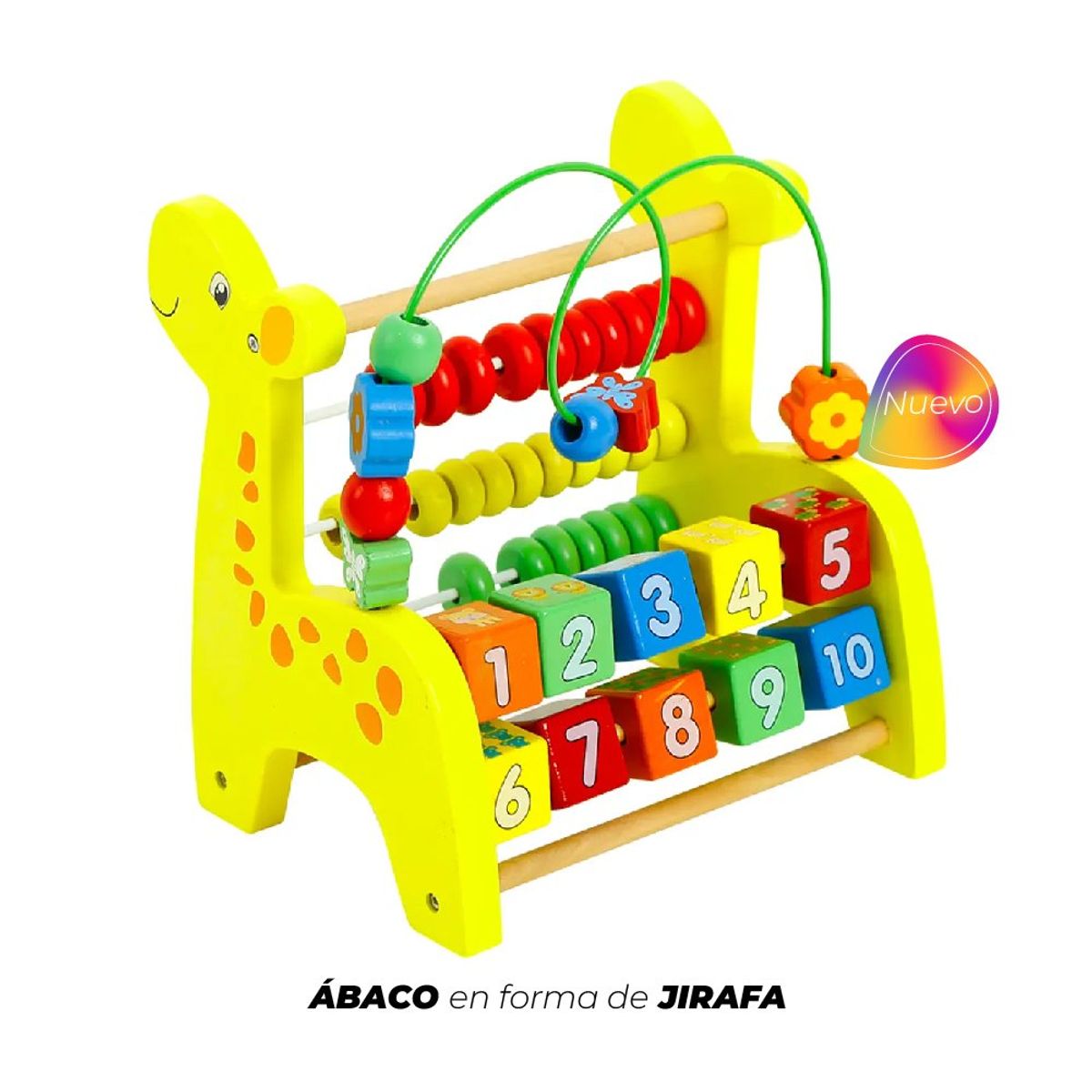 GENERICO - Juego Didáctico Jirafa de Madera Abaco Circuito Educativo