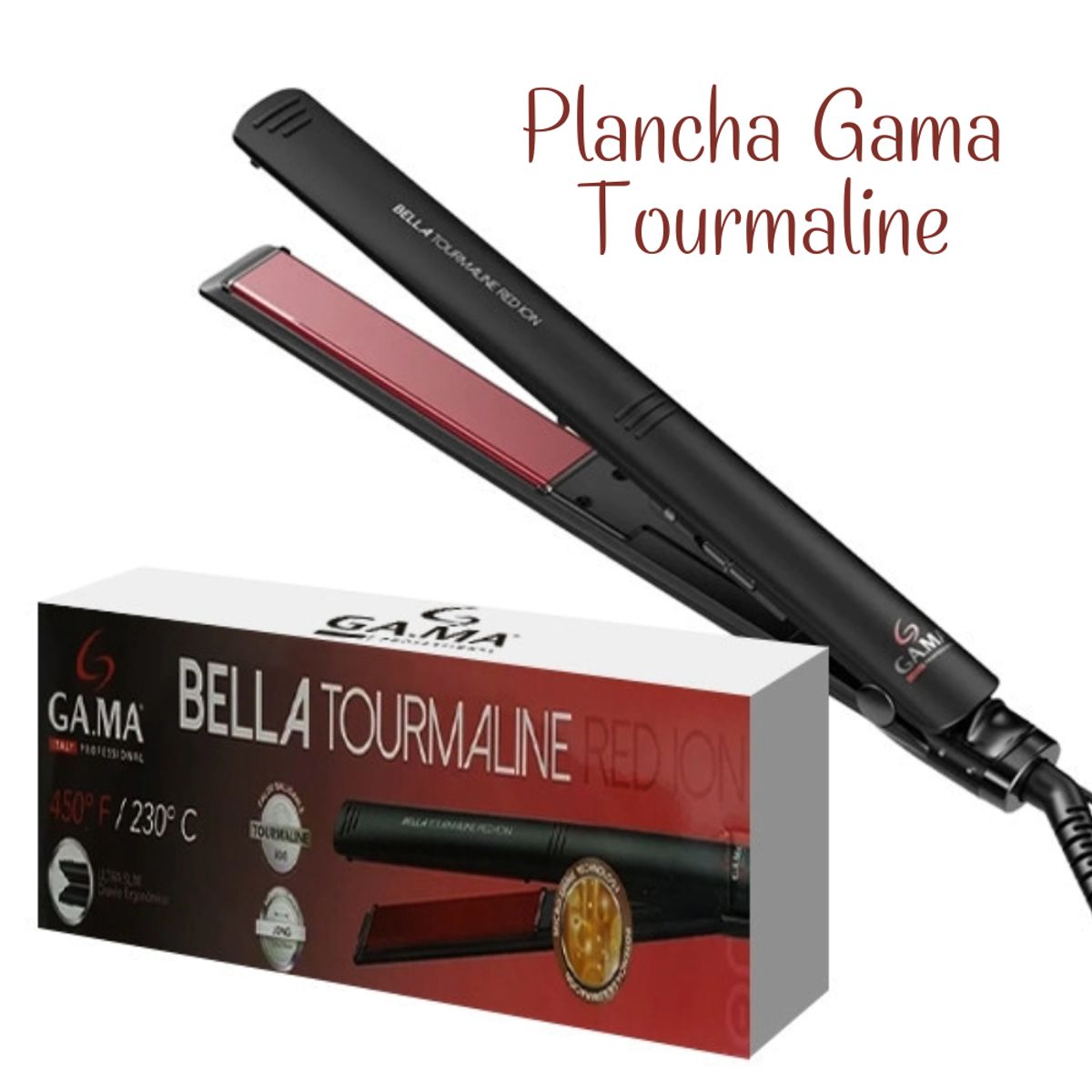 GAMA - Plancha Alisadora Gama Bella Touraline Red Ion - ON OFF