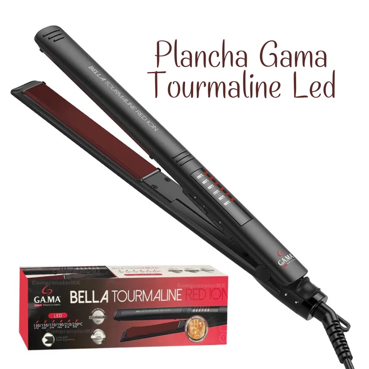 GAMA - Plancha Alisadora Gama BELLA TORUMALINE Red Ion Led