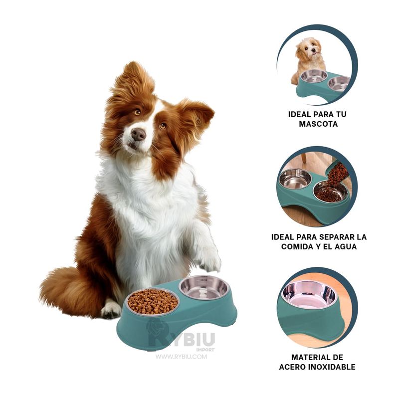 GENERICO - Plato para Comidas de Mascotas en Celeste Y+Gift MiniAgenda