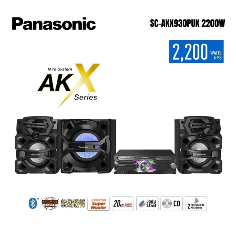 PANASONIC - Mini componente Panasonic  SC-AKX930PUK Bluetooth 2200 Watts