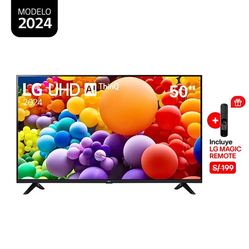 LG - Televisor LG 50 Pulg. LED Smart TV UHD 4K con ThinQ AI 50UT7300 + Control Magic 2024