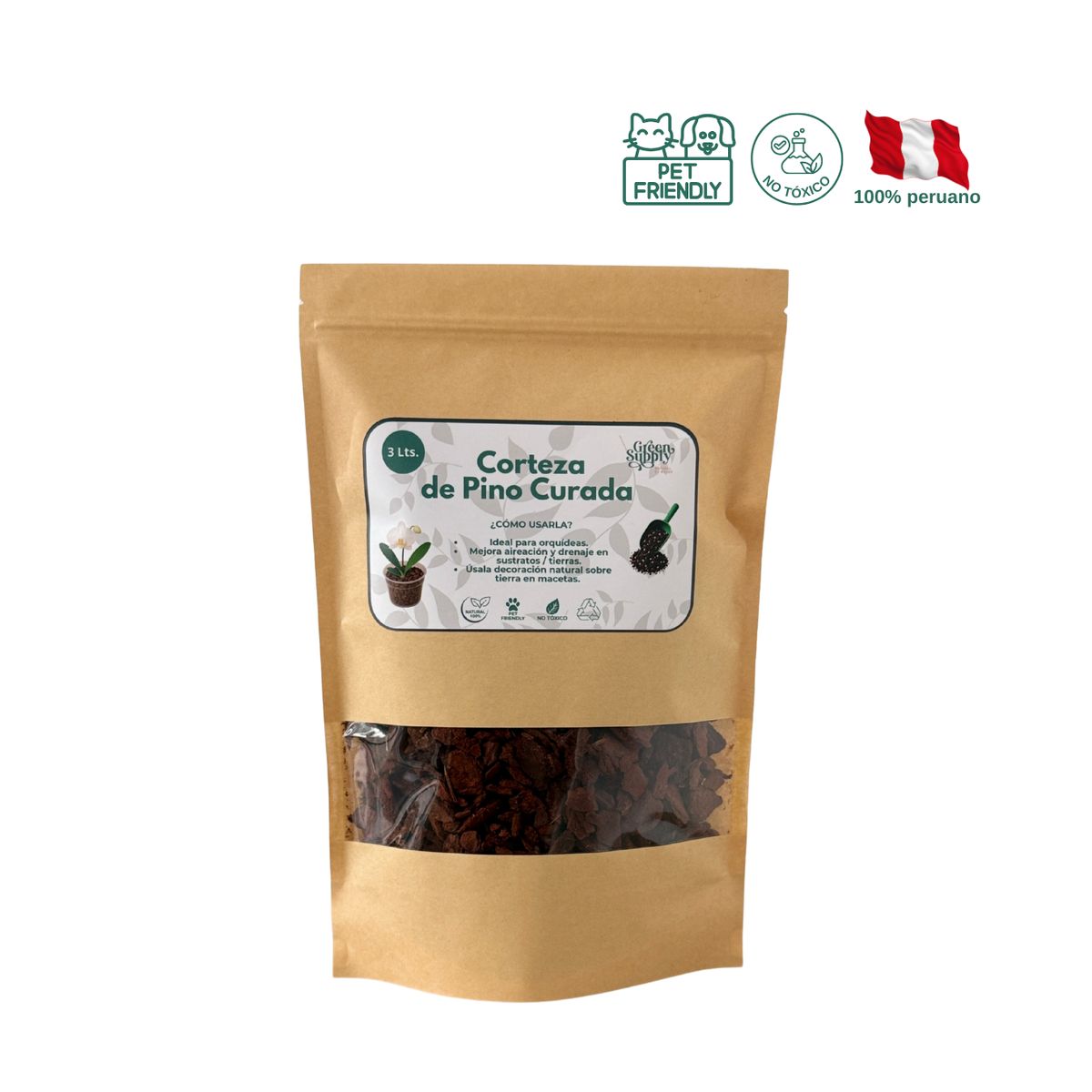 GREEN SUPPLY - Sustrato - Corteza de Pino 3lt