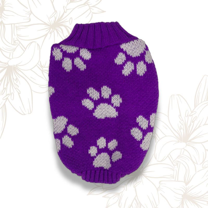 GENERICO - Ropa para perros - Chompa morada tejida - Talla 0