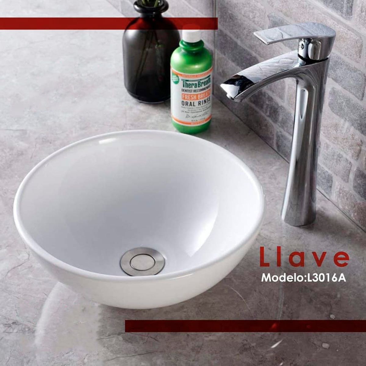 XM - LLAVE DE LAVATORIO ALTO AL MUEBLE CROMADO L3016A