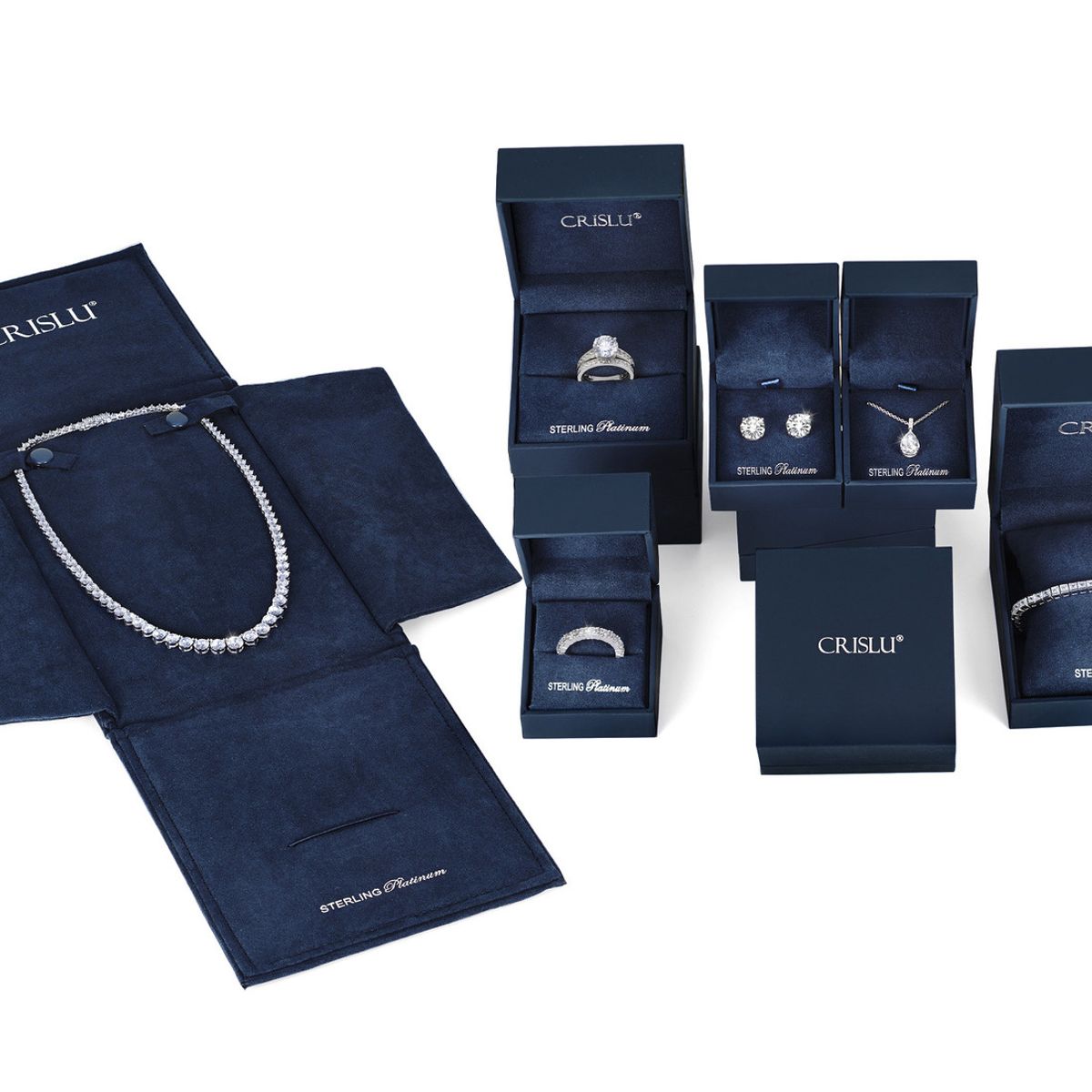 CRISLU - Pendientes de aro Huggie con pavé pequeños