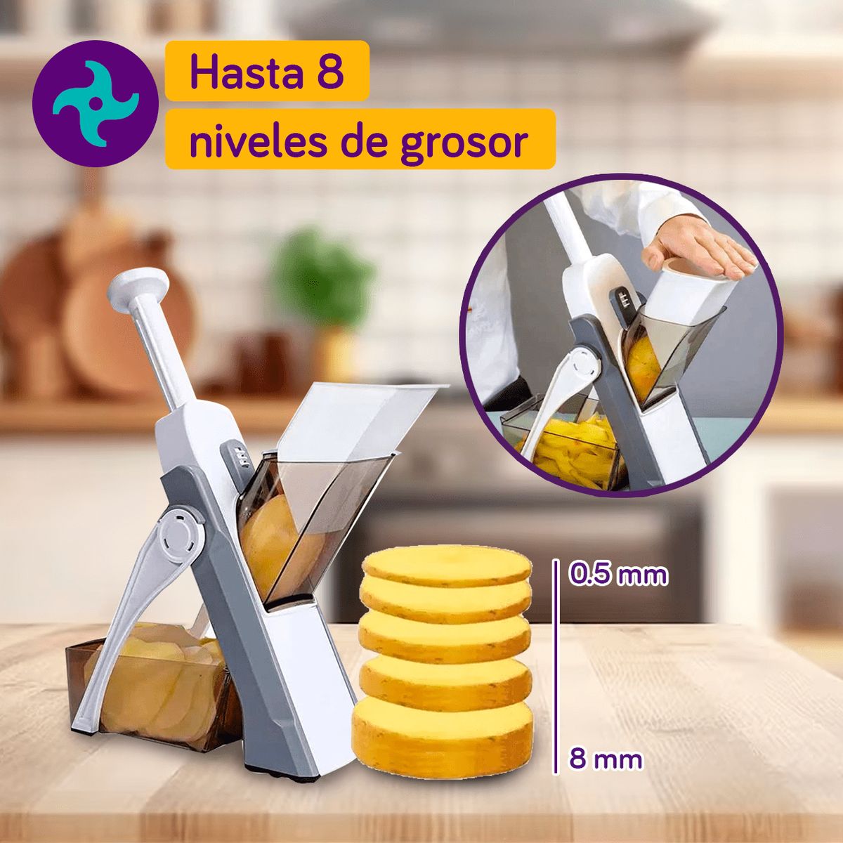 GENERICO - PICADOR VERDURAS Y PAPAS -MULTIFUNCIONAL-COCINA FACIL -HOGAR