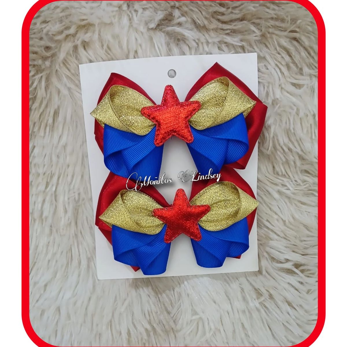 GENERICO - PARECITOS ESTRELLA  ROJO - Moñitos Lindsey