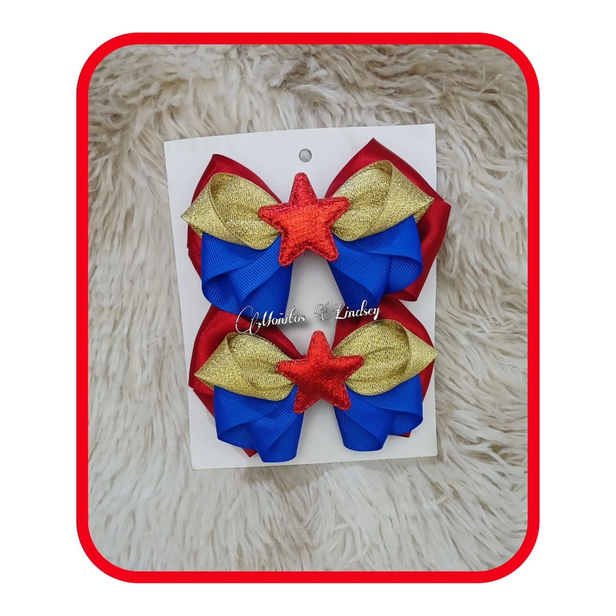 GENERICO - PARECITOS ESTRELLA  ROJO - Moñitos Lindsey