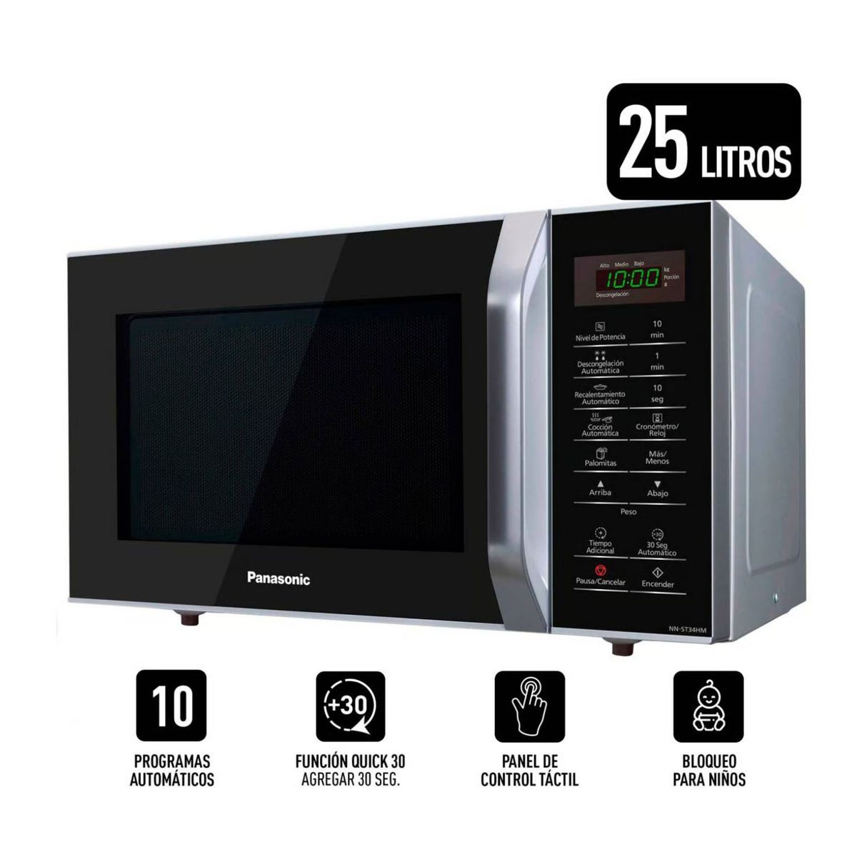 PANASONIC - HORNO MICROONDAS PANASONIC 25 L.  SILVER  NN- SB34HM