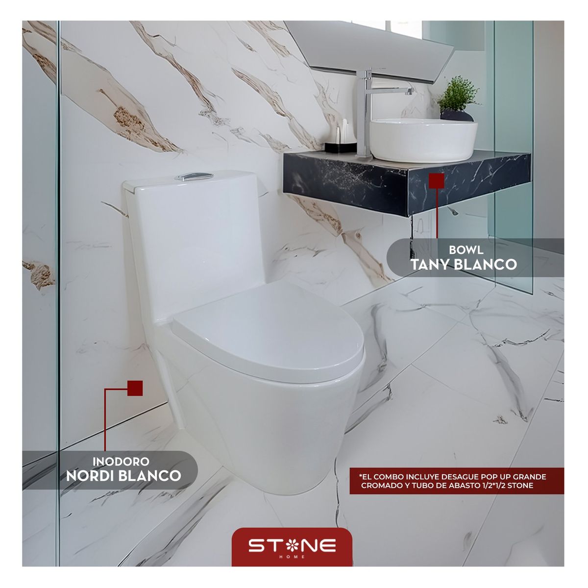 STONE - COMBO NORDI BLANCO + BOWL  TANY BLANCO STONE