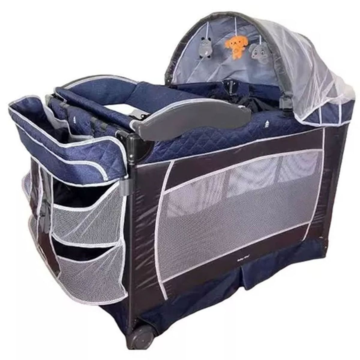 BABY KITS - Cuna Corral Baby Kits Verona Azul+ Colchón 4 " Celeste