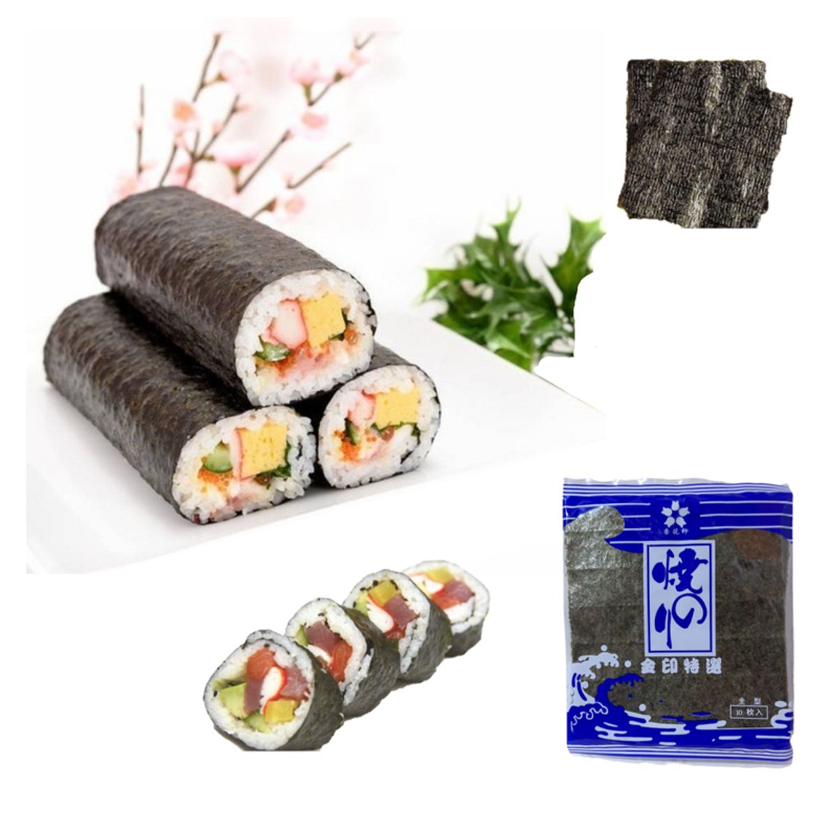 GENERICO - Alga Marina Deshidratada Nori Pack 10u Xing Hua Yin