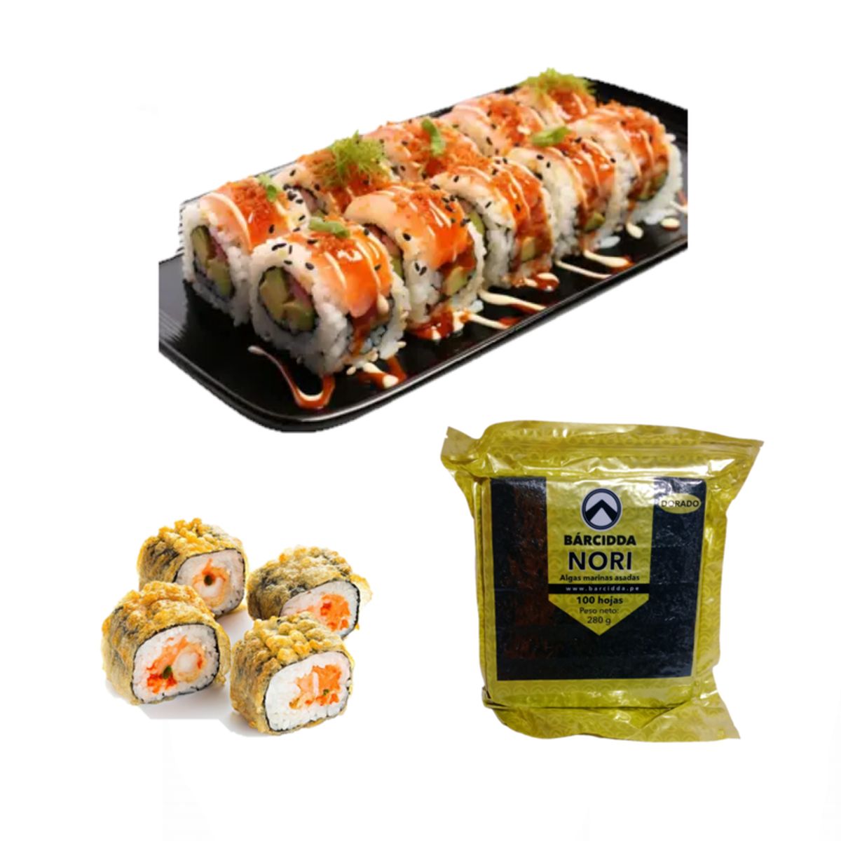 GENERICO - Alga Marina Deshidratada Nori Pack 100u Barcidda