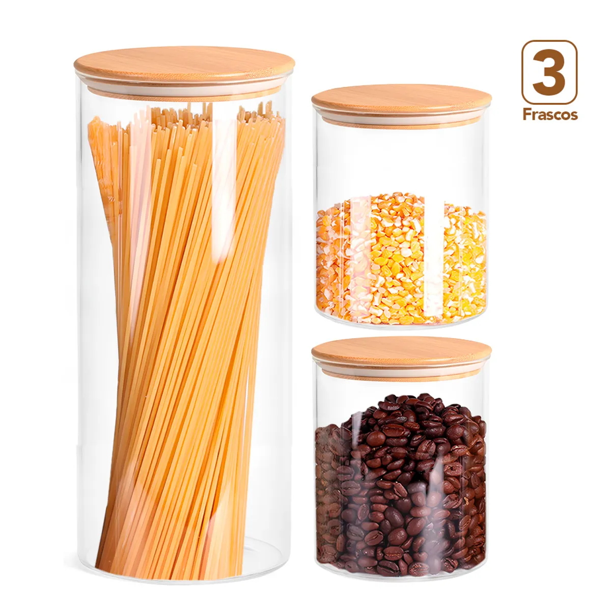 KELLER - Set de 3 Contenedores Frascos Herméticos Circular CF2