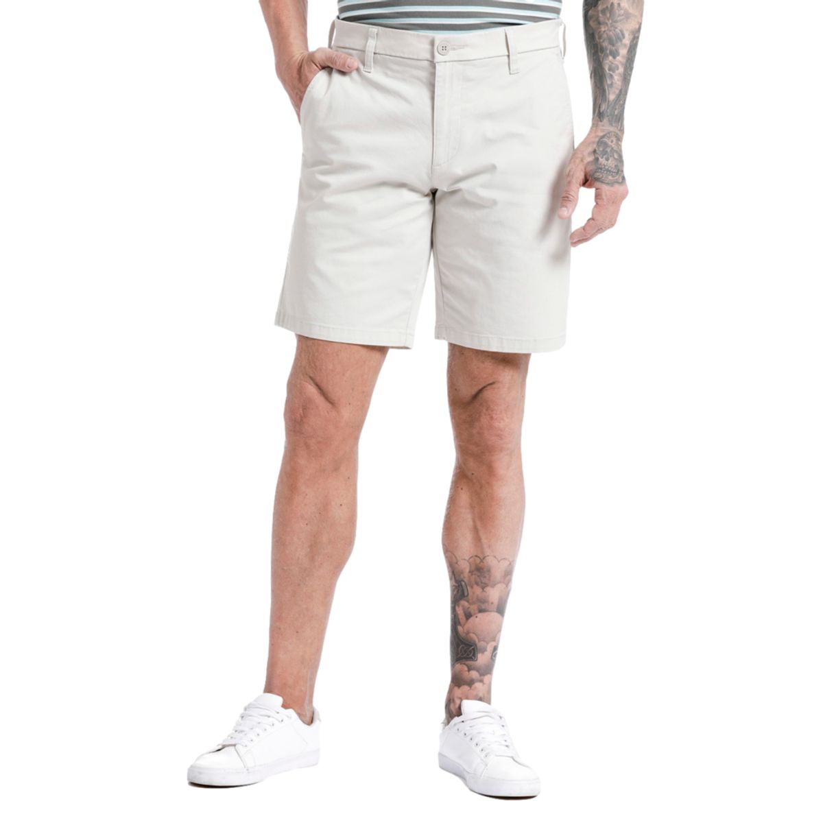 DOCKERS - Short Ultimate Solid Straight Fit Porcelain Khaki Dockers