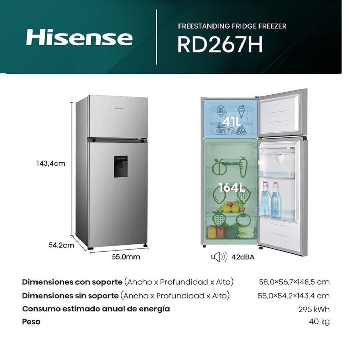 HISENSE - Refrigeradora HisenseTop Mount 205L BCD-205