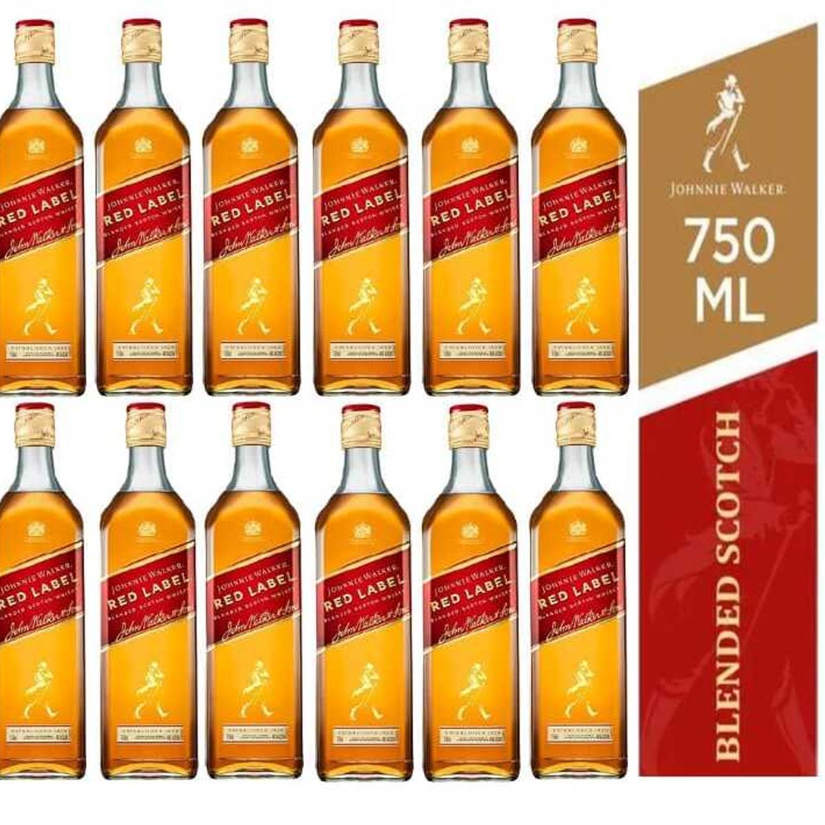 JOHNNIE WALKER - Whisky Johnnie Walker Red Label 750ML - 12 UND