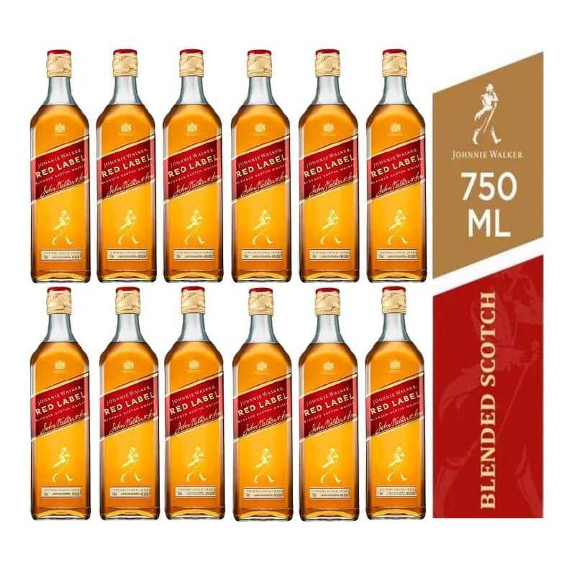 JOHNNIE WALKER - Whisky Johnnie Walker Red Label 750ML - 12 UND