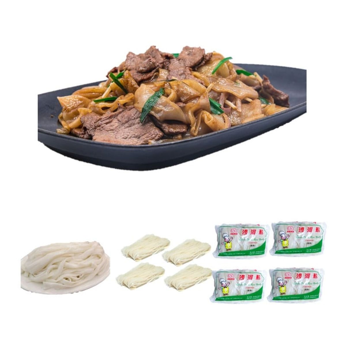 GENERICO - Pack 4u Fideos De Arroz Sahofan Sahe Feng Grueso 250g Sofit