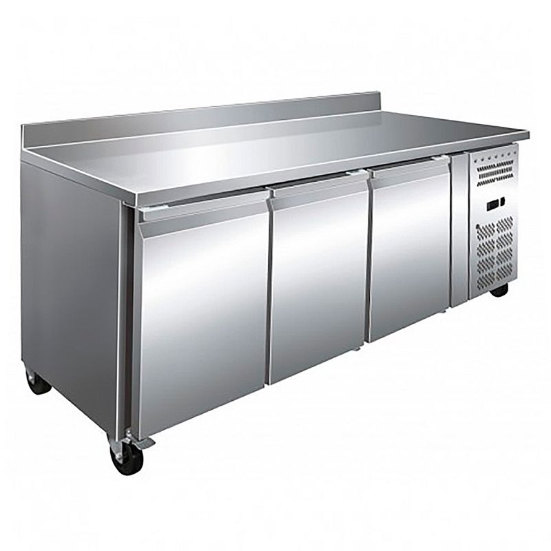 FRITECSA - Meson Refrigerado 3 Puertas Acero Inox. FWR18-3 70SS304 Mural Con Respaldo