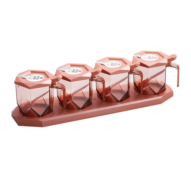 GENERICO - Set condimentero diamante x4 color Rosa Coral