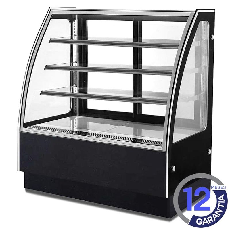 FRITECSA - Vitrina Refrigeradora Exhibidora Pastelera Fritecsa FW-1200CF3 Black Titanium Gold Curva De 4 Niveles
