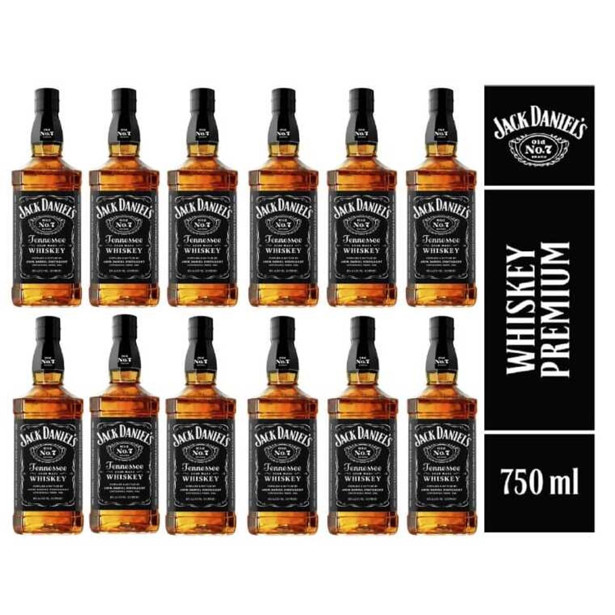 JACK DANIELS - WHISKEY 750ML -12 UND