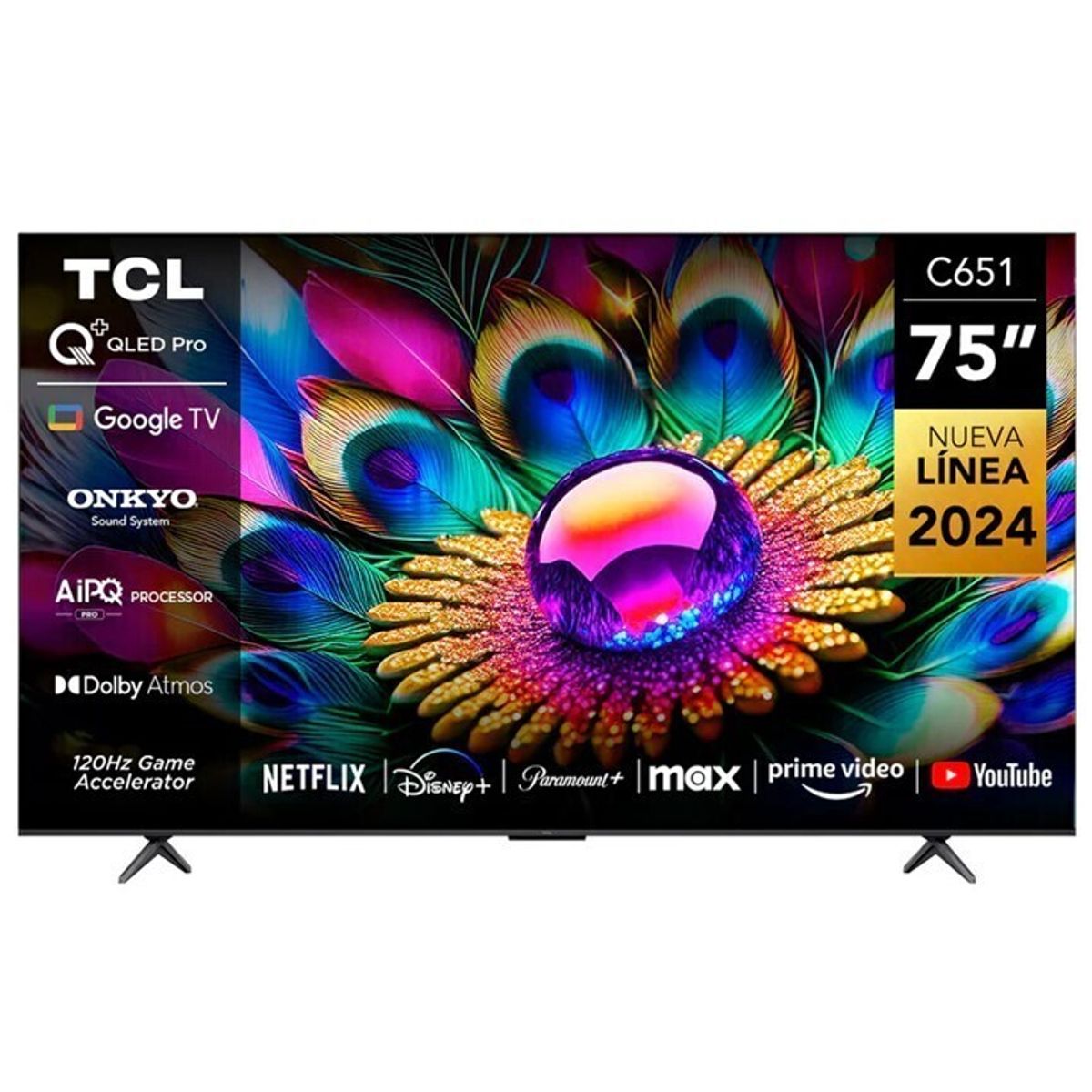 TCL - Televisor TCL QLED 75" Smart TV Ultra HD 4K Año 2024 75C655