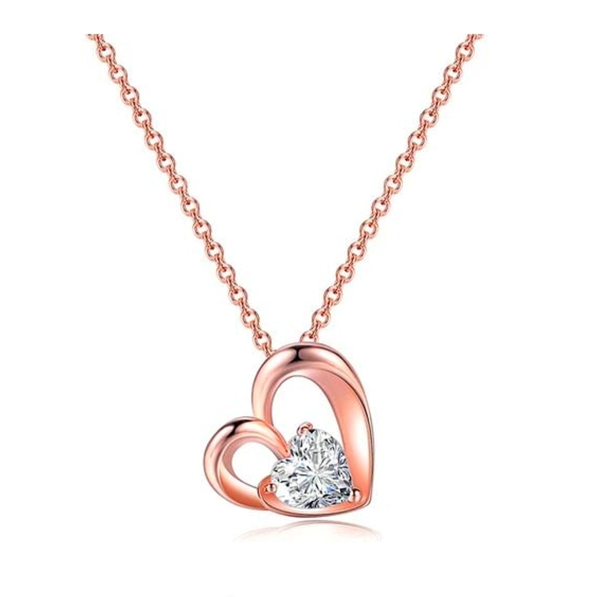 LA TIENDA 88 JOYAS Y ACCESORIOS - La Tienda 88 - Collar Mujer Corazón amor bañado Oro de 18k - Rosa