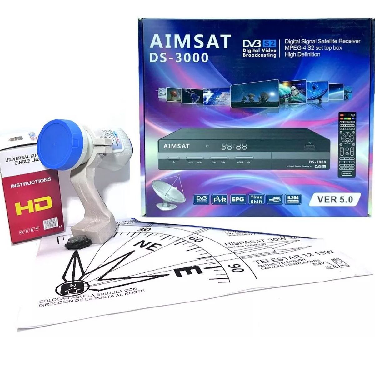 SAT PCS - Kit Adaptador para Antena Directv para canales FTA Libres