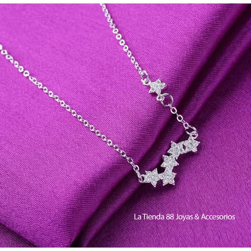 LA TIENDA 88 JOYAS Y ACCESORIOS - La Tienda 88 - Collar Mujer mini Estrellas Cristales Suizos - Blanco