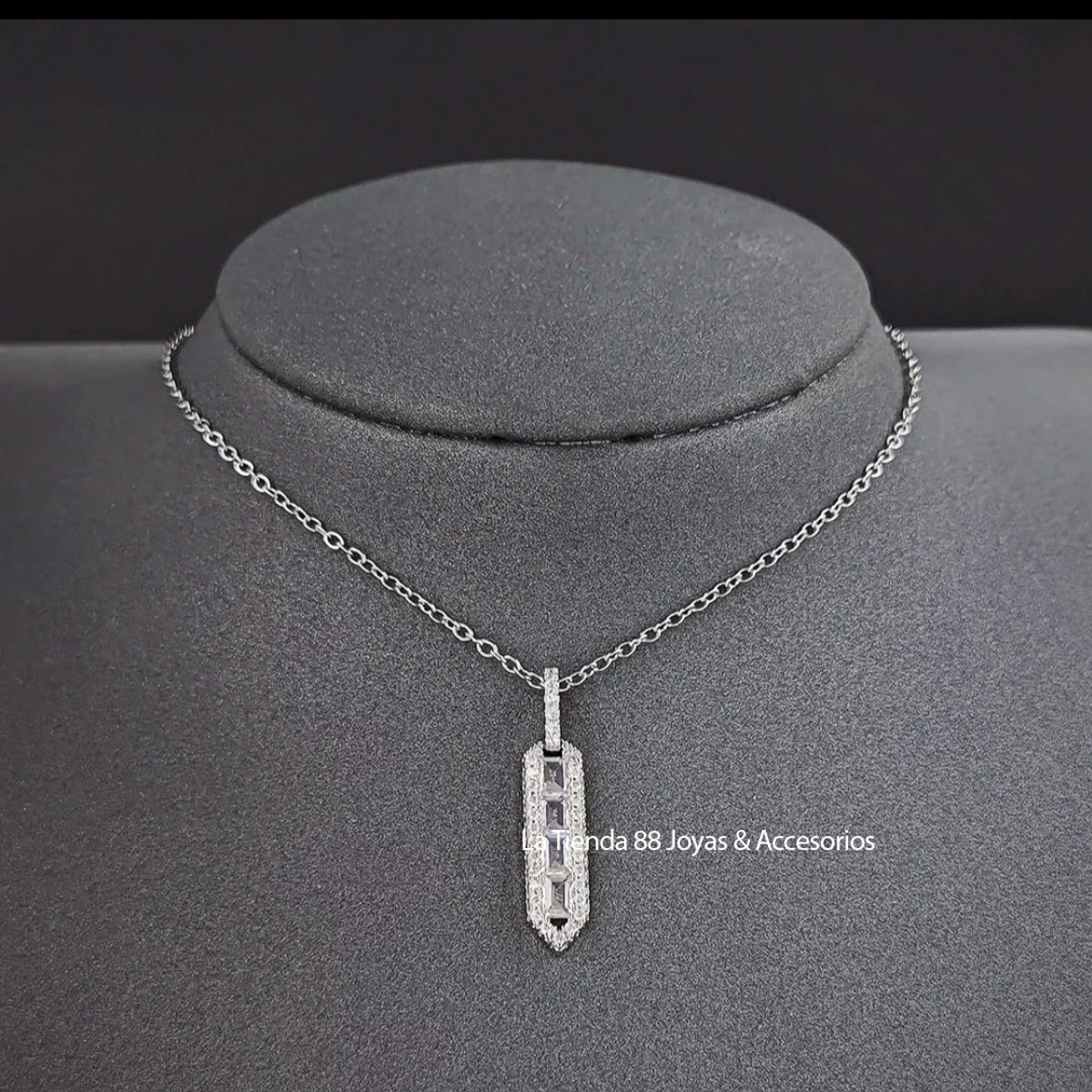 LA TIENDA 88 JOYAS Y ACCESORIOS - La Tienda 88 - Collar Corazón Mujer Amor Eterno Cristal Suizo- Blanco