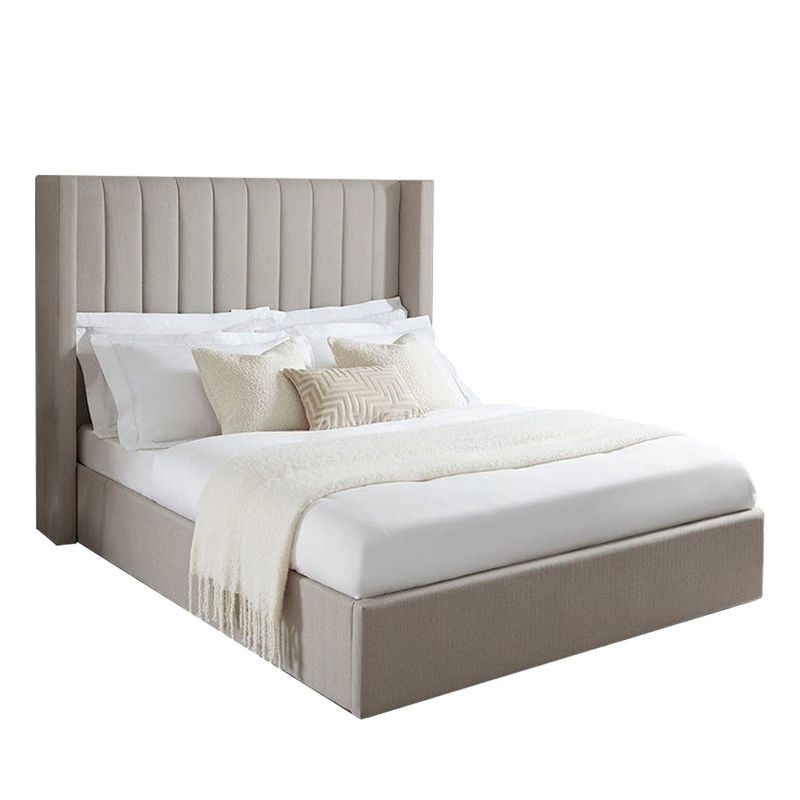 GENERICO - Cama Tapizada Listón 1.5 Plz Beige