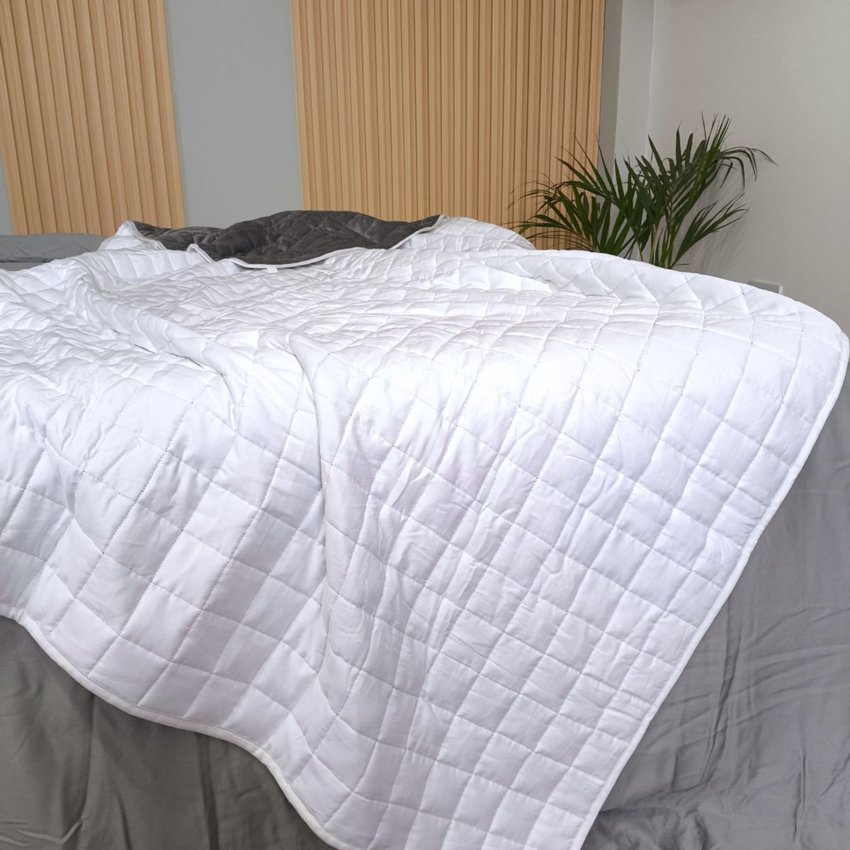 HYPNO HOME - Manta Pesada Antiestrés 6.8 Kg - Gris/Blanco