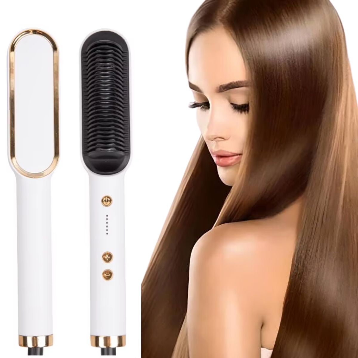 GENERICO - Peine Cepillo Alisador y Ondulador De Cabello RAF