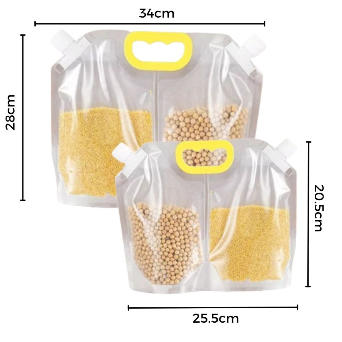 GENERICO - Bolsa de Almacenamiento Contenedor con Tapa y Asa de 2Kg